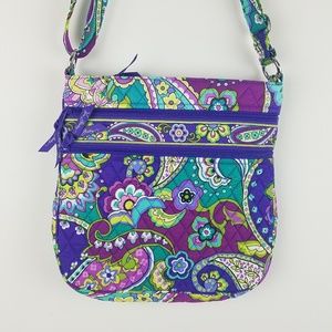 Vera Bradley large floral crossbody purple teal